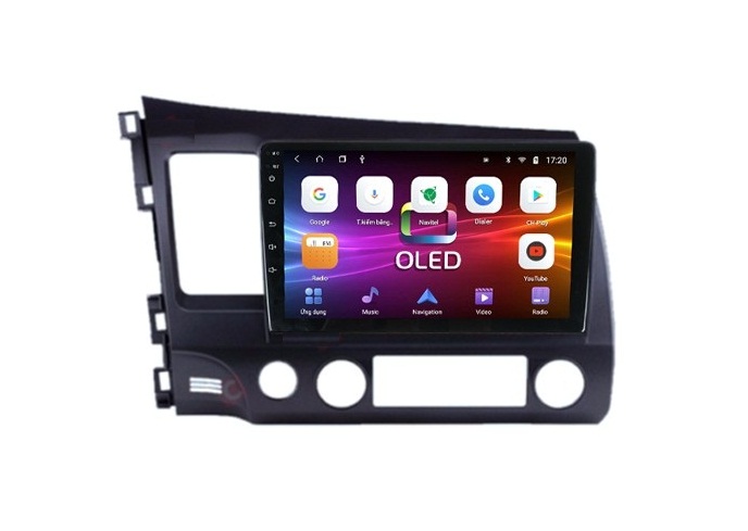Mặt dưỡng màn hình android cho xe honda civic 2007-2012