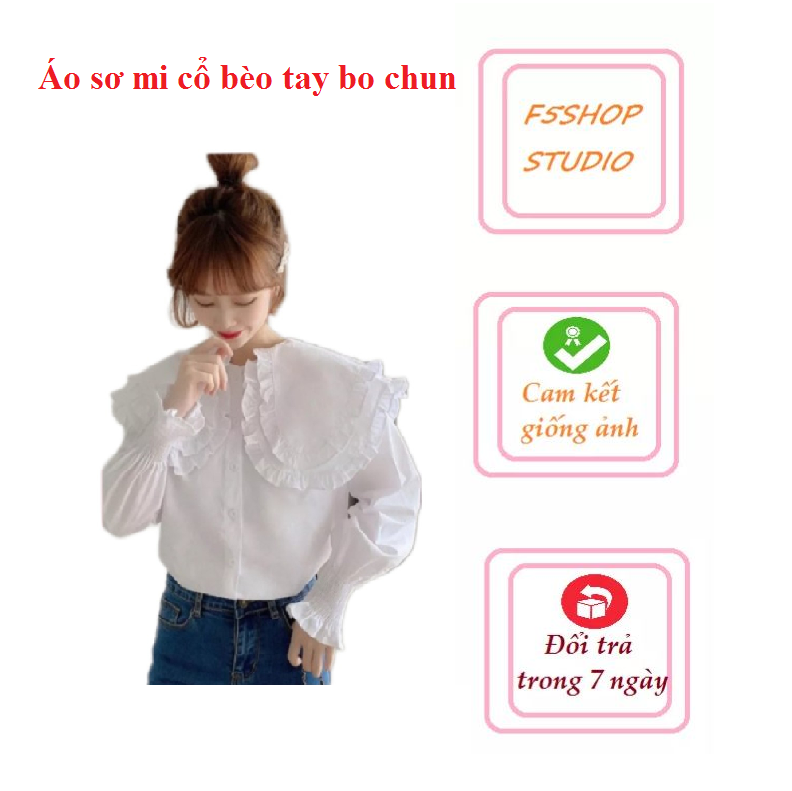 Áo tiểu thư tay bồng phong cách sơ mi công sở