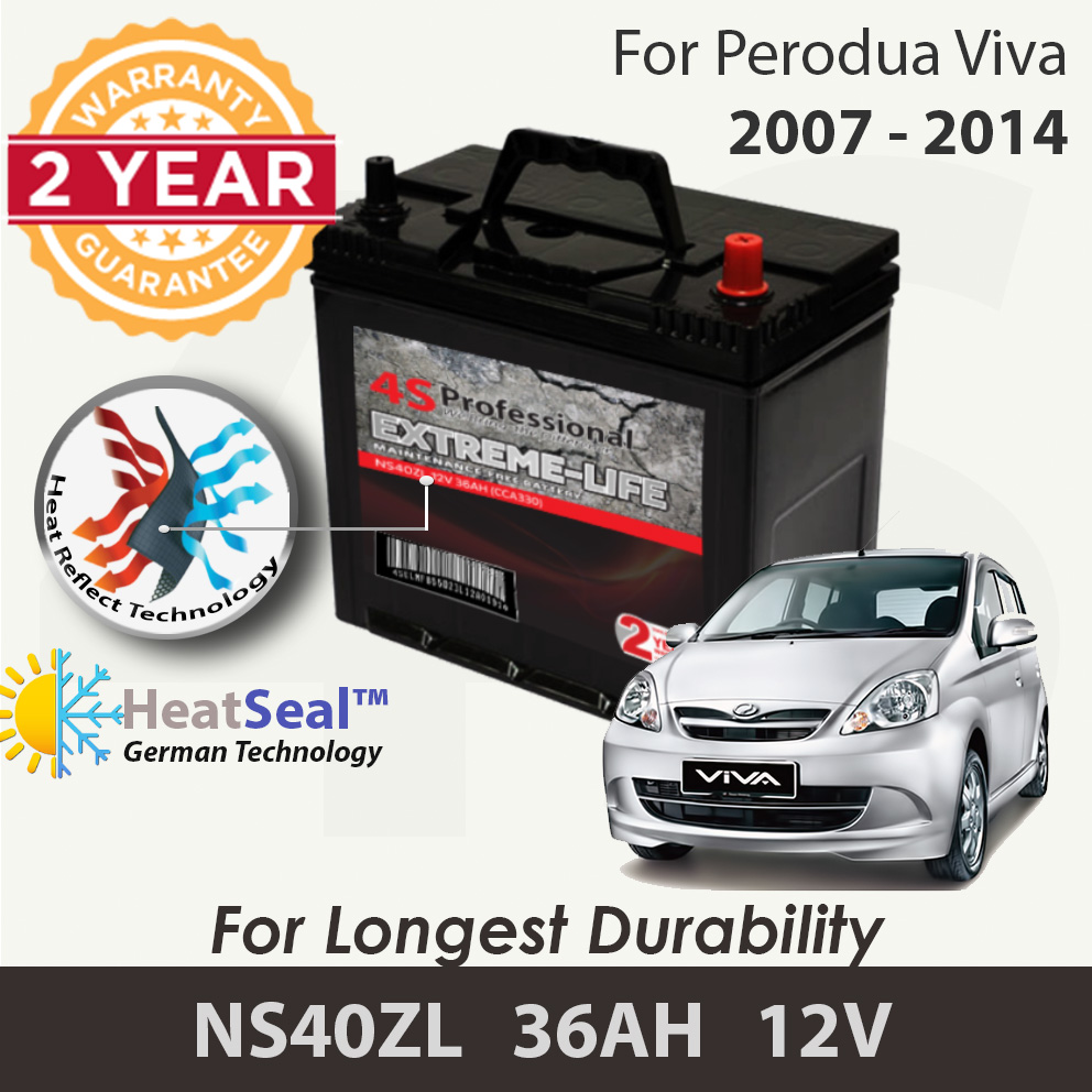 Free Self-Installation Kit Perodua Viva 2007-2014 NS40ZL (36B20L) 4S Professional Extreme-Life MF Car Battery