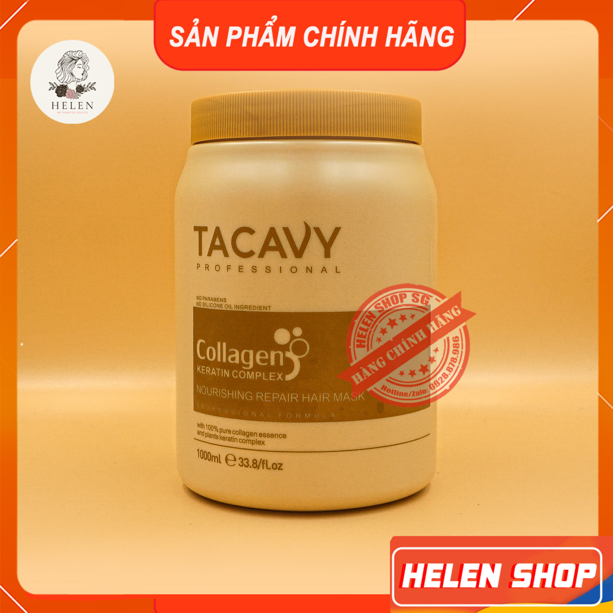 Tacavy hấp tóc, ủ tóc phục hồi tóc hư tổn collagen 1000ml mẫu mới phục hồi tóc hư tổn, khô xơ, ngăn rụng tóc, dưỡng tóc chính hãng