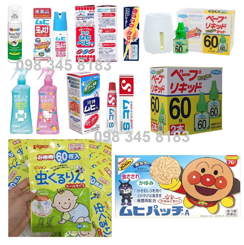 Xịt muỗi , Kem Muỗi , Lăn muỗi các hãng