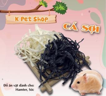 Cá Sợi Hamster Sóc  🐶 Cá Tuyết Sợi Trắng Đen Thức Ăn Dặm 15g Đồ Ăn Dặm Dành Cho Hamster Sóc