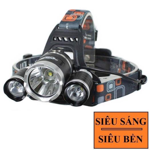 Đèn pin siêu sáng nhập khẩu chính hãng - Đèn pin đội đầu 3 bóng siêu sáng-T6 ,tích hợp 3 đèn led với khả năng chiếu xa lên tới 1000m Bảo Hành 12 Tháng