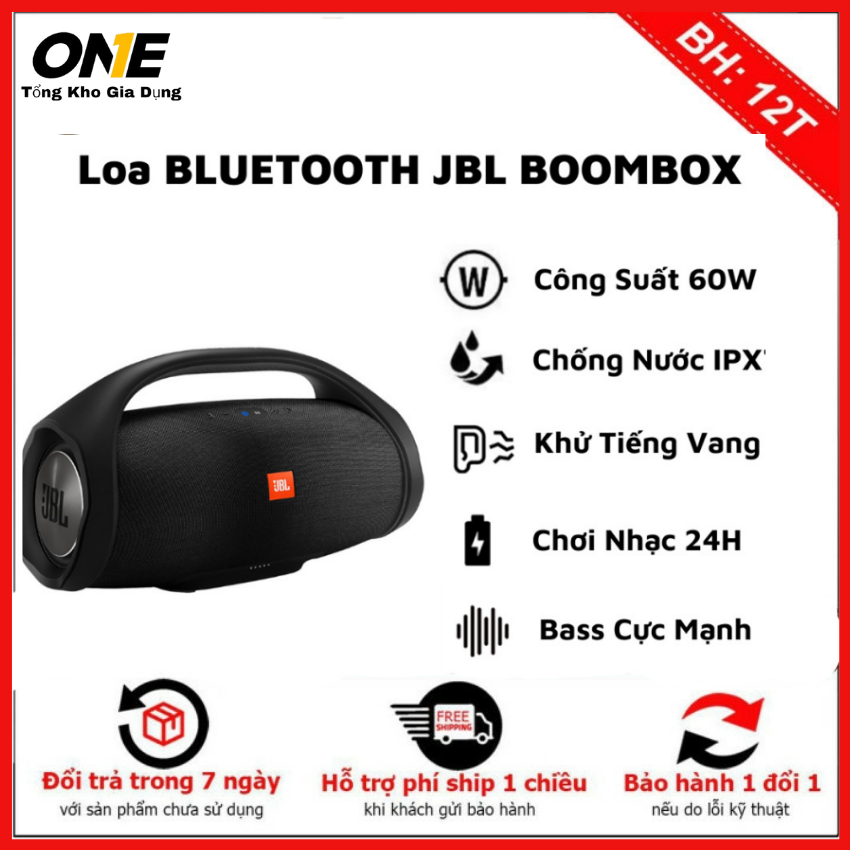 Loa Bluetooth JBL Bombox (100W) - Hàng chính hãng, Bluetooth Bass Cực Khủng - Chống Nước - Ghép nối âm thanh Stereo 3D, mang đến âm nhạc sôi động và mạnh mẽ, giàu năng lượng cho những buổi tiệc hay những buổi dã ngoại