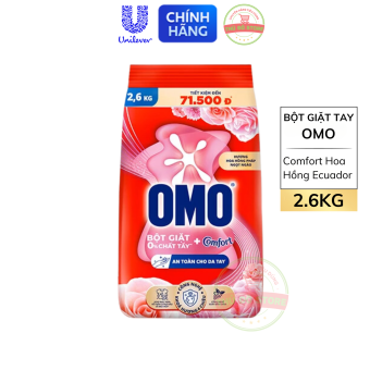 Bột Giặt Tay OMO Comfort Hồng Tinh Dầu Thơm - Túi 2.6KG