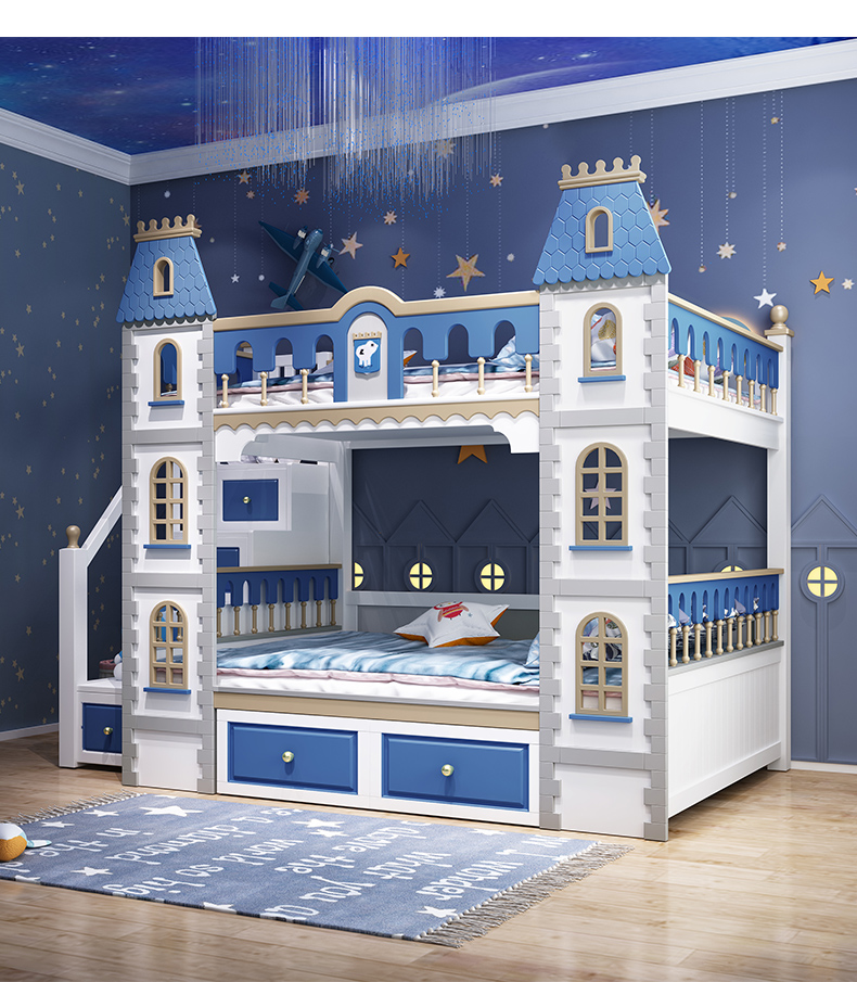 Castle bed with shop slide