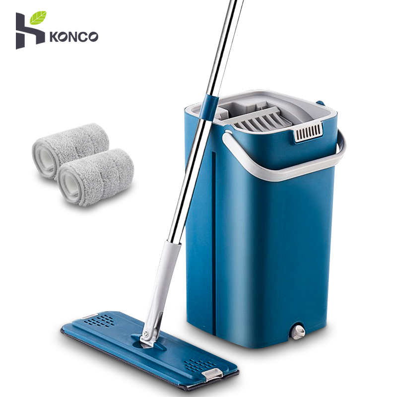 Konco special scraper mop, include 2 pieces of mop cloth and a water tank, hand wash free, ,used in any floor ,outside and inside both. - ยี่ห้อ Konco ราคา 598 บาท*ส่งฟรี