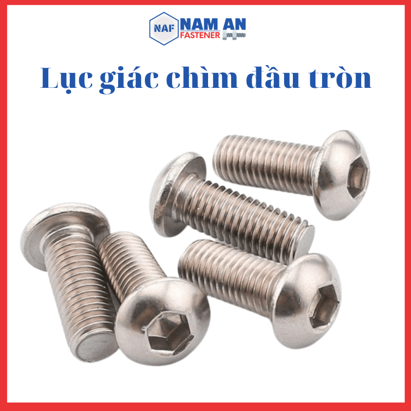 50 con ốc lục giác chìm đầu tròn inox 304 m8x20, bu lông lục giác chìm đầu tròn inox 304, lục giác chìm m8x20
