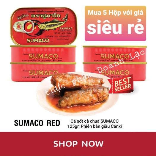 Cá Mòi Sốt Cà Chua đóng hộp Sumaco sardines 125gr💥phiên bản Giàu CANXI