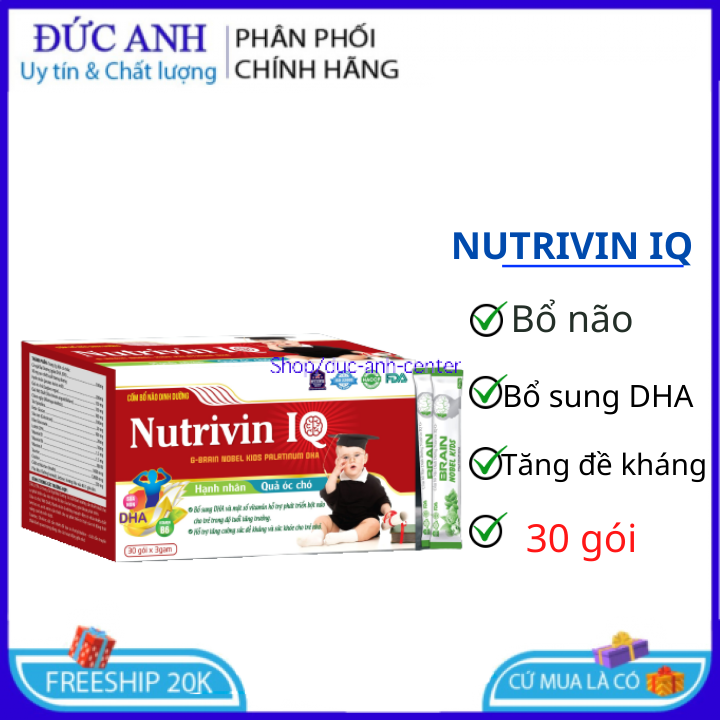 Cốm bổi não trẻ em tăng cường trí nhớ Nutrivin IQ (h20gx5gam)