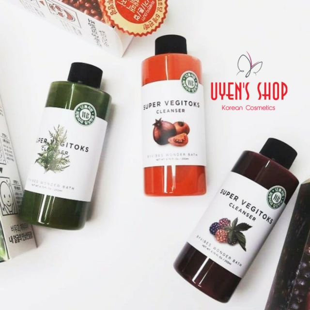 Sữa Rửa Mặt thải độc rau củ Wonder Bath Super Vegitoks Cleanser 300ml.