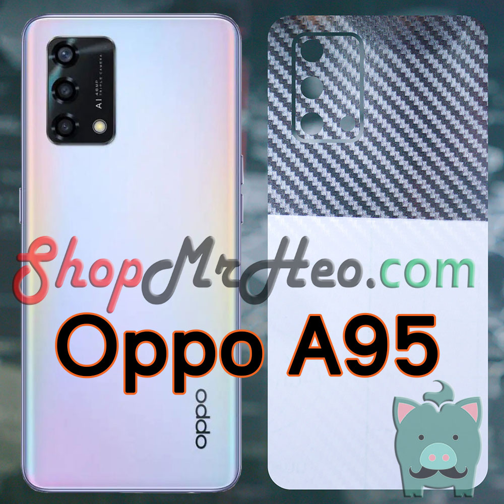 Skin Dán Mặt Sau Lưng Vân 3D Oppo A95 - Oppo A94 - Oppo A93 (Carbon, Hình Hộp, Nhám, Vân Da)