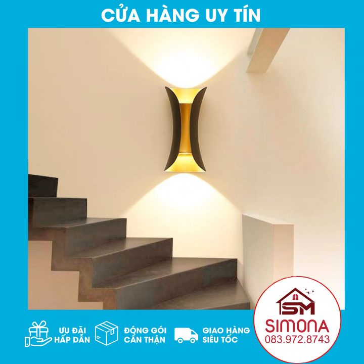 Đèn hắt tường . Đèn gắn tường ngoài trời công 2 đầu SIMONA