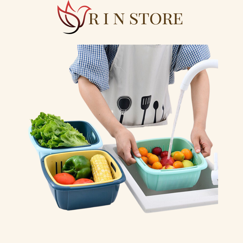 Rổ nhựa - Rổ nhựa kèm chậu - Bộ 3 chậu kèm rổ - Set 3 chậu kèm rổ - Bộ rổ nhựa kèm chậu có nắp đậy, bộ rổ nhà bếp, rổ nhựa, chậu nhựa- Chất liệu nhựa PP cao cấp