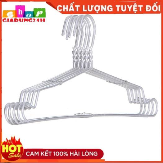 Combo 10 Móc Nhôm Treo Quần Áo 40cm Dày 4Ly Chịu Lực 3Kg M400-Giadung24H