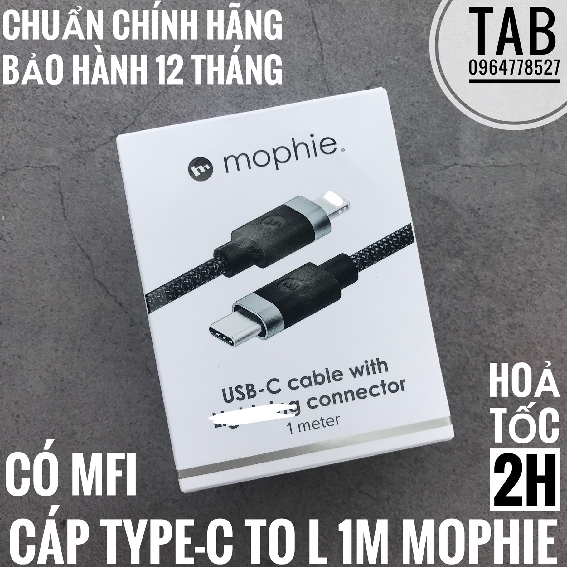 Cáp Mophie TypeC To Lightning 1m -