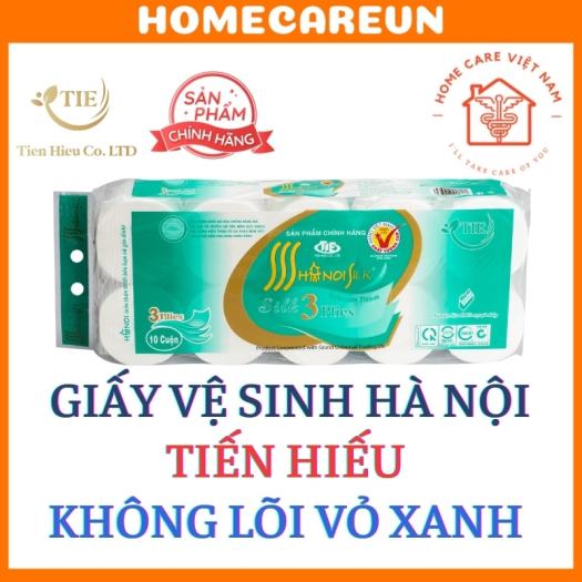 Giấy vệ sinh TIẾN HIẾU Hà Nội Silk cao cấp 3 lớp giấy ăn siêu dai mềm mại không lõi và có lõi - Chính Hãng Tiến Hiếu