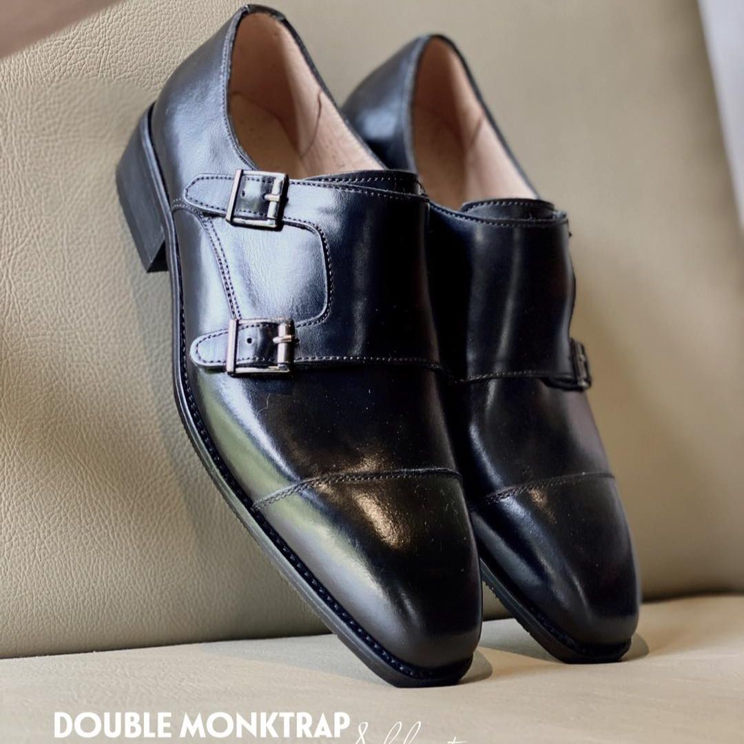 Giày tây nam cao cấp da bò thật đế phíp bảo hành 1 năm kiểu dáng Double Monkstrap - Mã T160