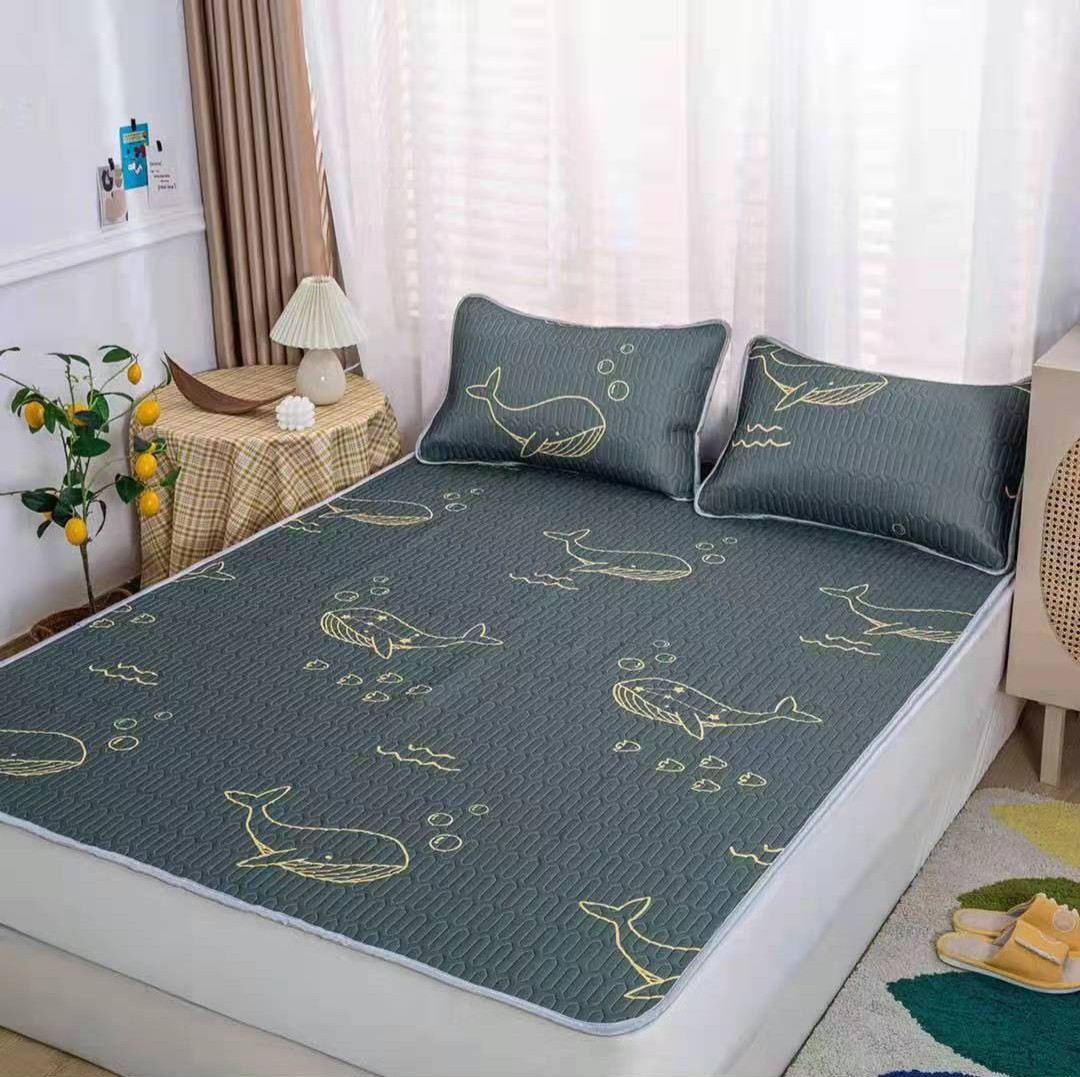 Chiếu điều hòa tencel cao su non 1m8 x 2m tặng kèm 2 vỏ áo gối