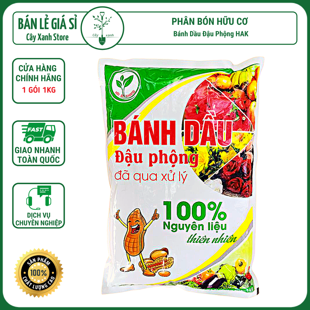 Phân bón hữu cơ bánh dầu đậu phộng hak đã xử lý 1kg