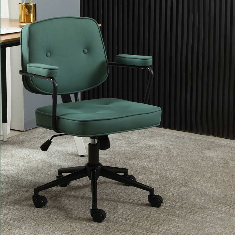 Ghế xoay văn phòng PH2238 có tay vịn - Ghế làm việc ngả 90-120 độ - Đệm cao su non - Bọc da - Ghế ngồi làm việc nệm cao su non phong cách Tây Âu Canashop