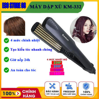 Máy dập xù tóc chuyên nghiệp, Máy bấm tóc Kemei-332 với 4 mức điều chỉnh nhiệt, máy tạo kiểu tóc phồng cho phái nữ, bảo vệ tóc không gây hư tổn