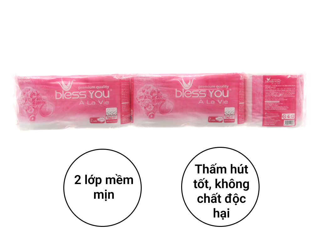 10 cuộn giấy vệ sinh bless you à la vie 2 lớp - tạp hóa bát muội