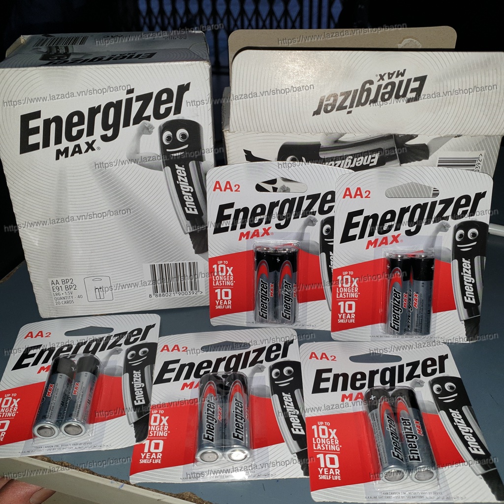 Vỉ 2 viên pin aa energizer 1.5v lr6 - hàng chính hãng