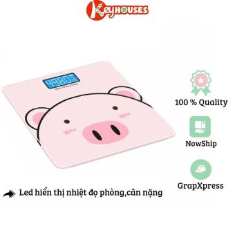 Cân Điện Tử Sức Khỏe Nhà Bếp Mini Hình Lợn Hồng Cực Xinh - Dùng Pin