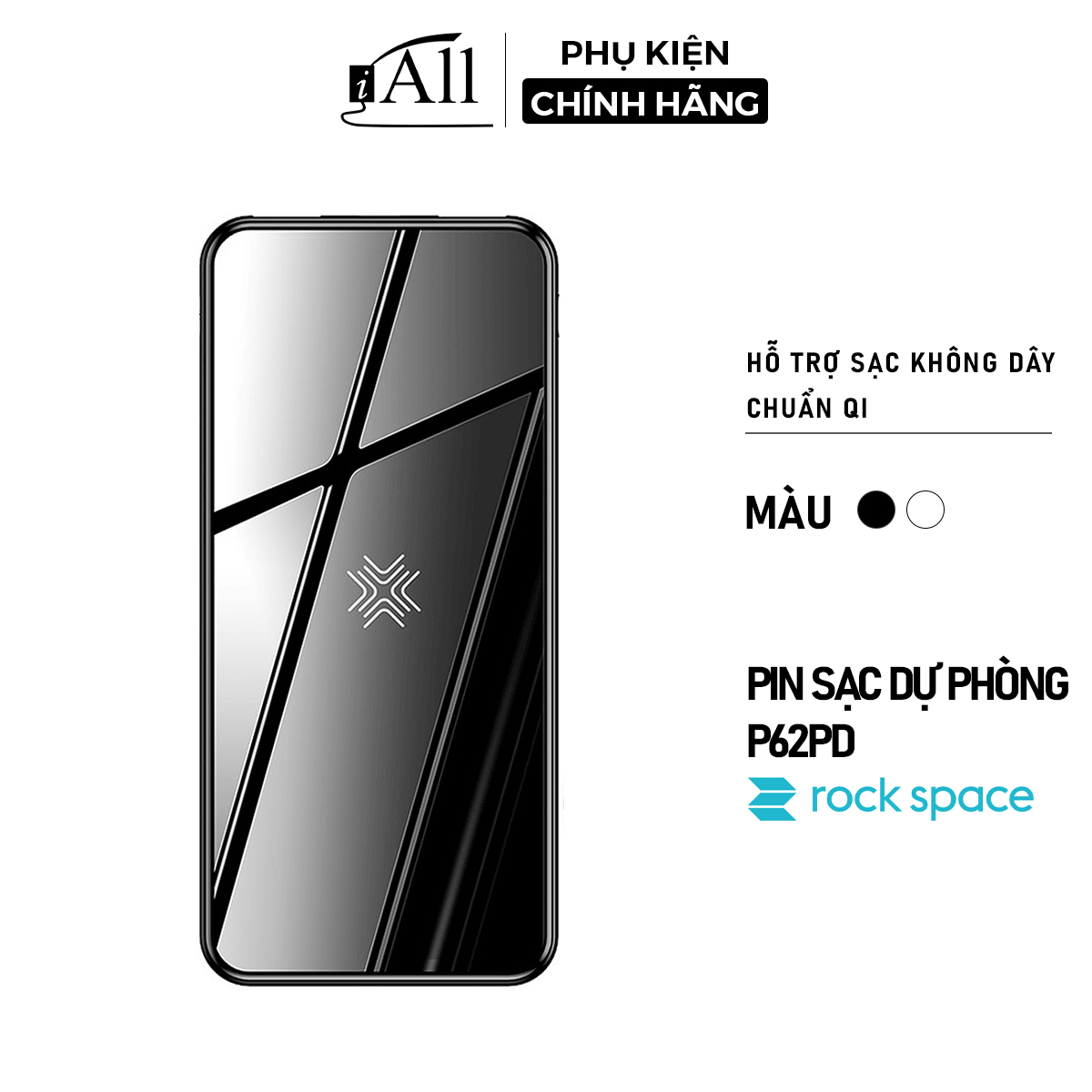 Pin sạc dự phòng không dây Rockspace P62 dung lượng 10000mAh chuẩn PD sạc nhanh - iAll Store