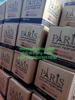 Chuyên sỉ 1 thùng  Nước Giặt Paris Hương Nước Hoa đam mê 3600ml/can x 4 - chính hãng  cty HADINA