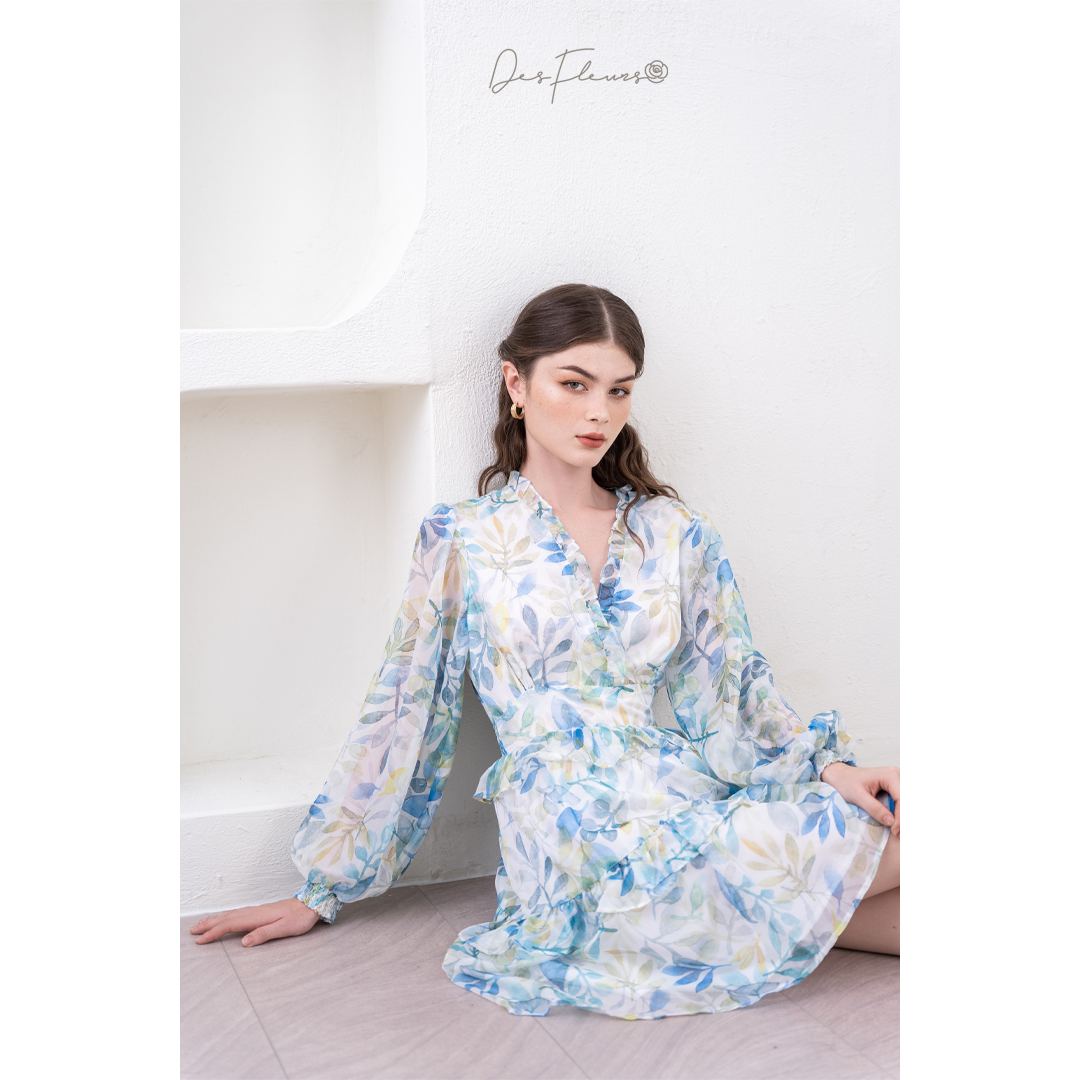 Des fleurs - váy hoa freesize serena tiered ruffle dress