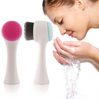 Dụng cụ cọ rửa mặt massage 3D, 2 đầu cầm tay
