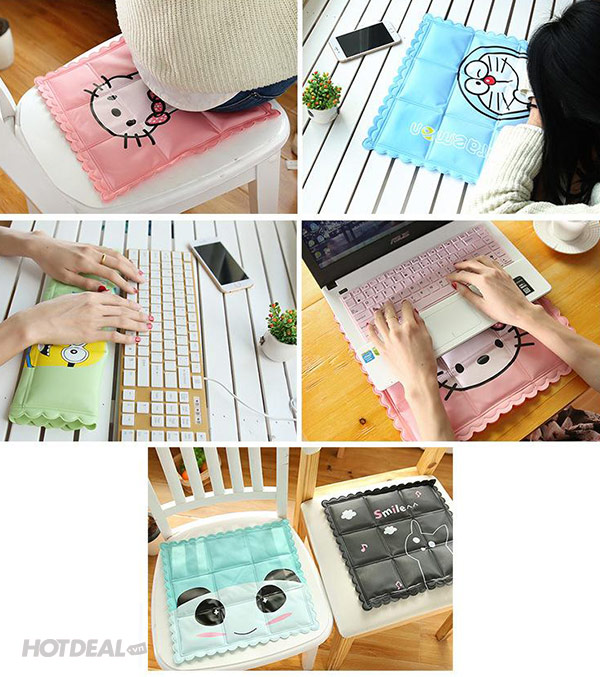 [HCM]Nệm nước lót ghế ngồi siêu mát họa tiết đáng yêu