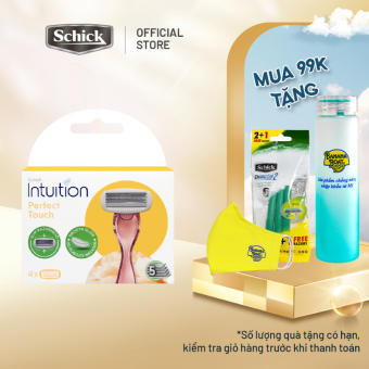 Vỉ 4 Lưỡi Dao Cạo Schick Dành Cho Nữ Intuition Perfect Touch Refill 4