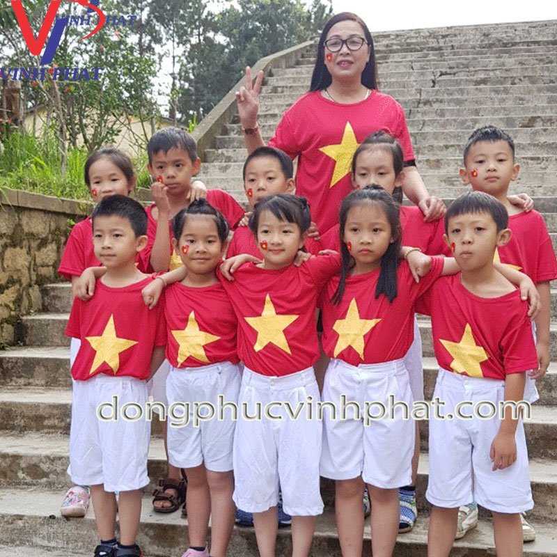 Áo Thun Cờ Đỏ Sao Vàng Size Em Bé,, Áo Cờ Đỏ Quốc Kỳ Việt Nam Chất Vải Thun Chất Lượng, Thoáng Mát