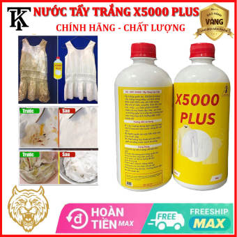 Tẩy trắng quần áo, tẩy nấm mốc áo quần Vic oxy X5000 Plus giá rẻ, nước tẩy trắng quần áo, vết ố quần áo đa năng, Không làm mỏng vải quần áo, combo 2 lọ siêu rẻ Vic oxy X5000 và X5000 Plus