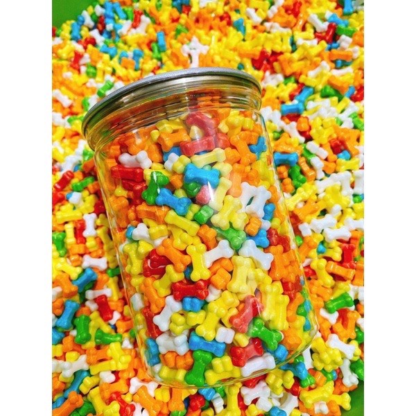500gr kẹo xương cún vị c trái cây mix nhiều vị ăn là nghiền