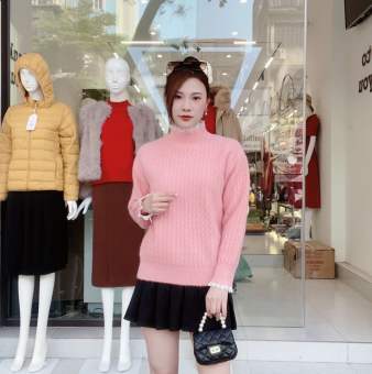 Áo len dài tay 819 cổ phối ren thiết kế chun tay bo chun gấu chất len mềm mịn dày dặn EvaLover