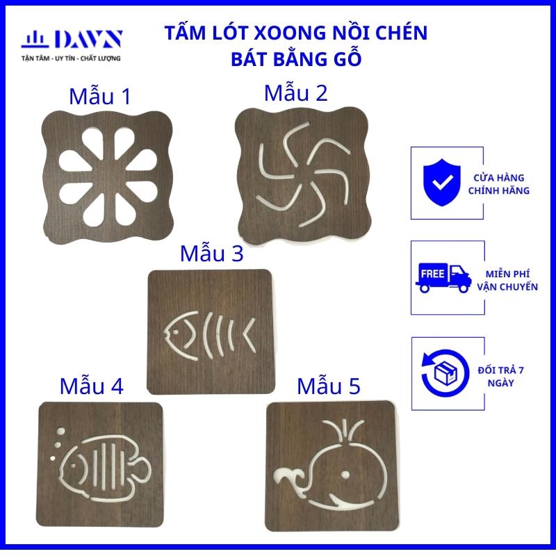 Đế Lót Nồi Gỗ, Lót Cốc Gỗ Cách Nhiệt - Tấm Lót Nồi Xoong, Chén Bát, Ly Cốc bằng gỗ - Đế lót ly cốc lót xoong nồi bằng gỗ họa tiết - Miếng lót nồi bằng gỗ sang trọng