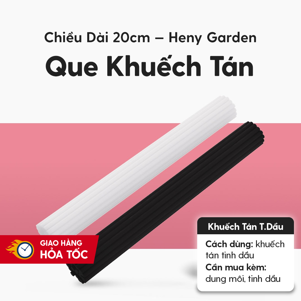 Bộ Que Khuếch Tán Tinh Dầu Thay Thế Máy Khuếch Tán và Đèn Xông Thơm Phòng HENY GARDEN Màu Đen Trắng
