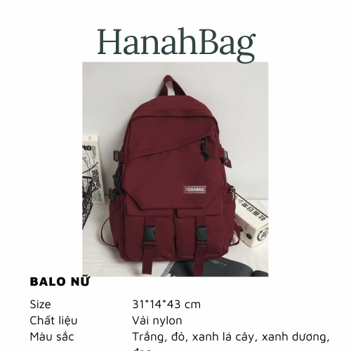 Balo thời trang nam nữ đơn giản chống thấm nước phong cách hàn quốc
