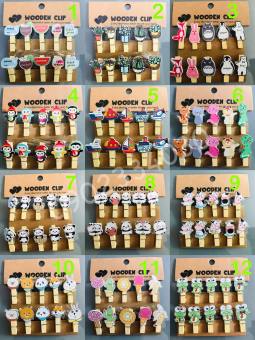 Bộ 10 Kẹp Gỗ Nhiều Mẫu Treo Hình Ảnh Trang Trí Tiệc + Tặng Dây Thừng