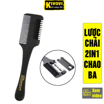 Lược Chải Tóc 2in1 Chaoba Cao Cấp - Lược Dao Cạo Cắt Tóc / Tỉa Chân Tóc - Có Lưỡi Lam Tháo Lắp Dễ Dàng - Kivovi