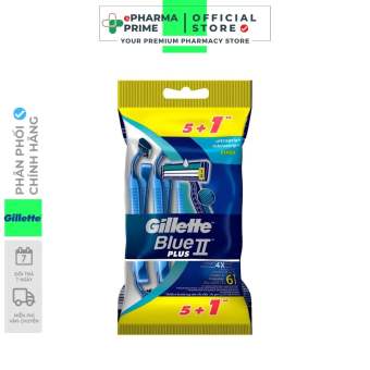 Dao Cạo Râu Gillette Blue 2 Plus Cán Xanh II Plus 5+1 cái/gói