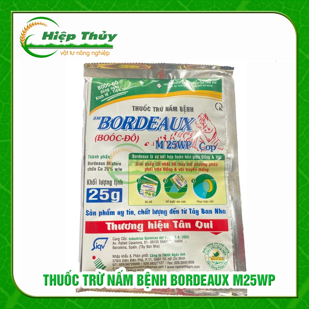 Thuốc trừ nấm bệnh bordeaux m25wp gói 25gr trị nấm bệnh - diệt vi khuẩn & rong rêu