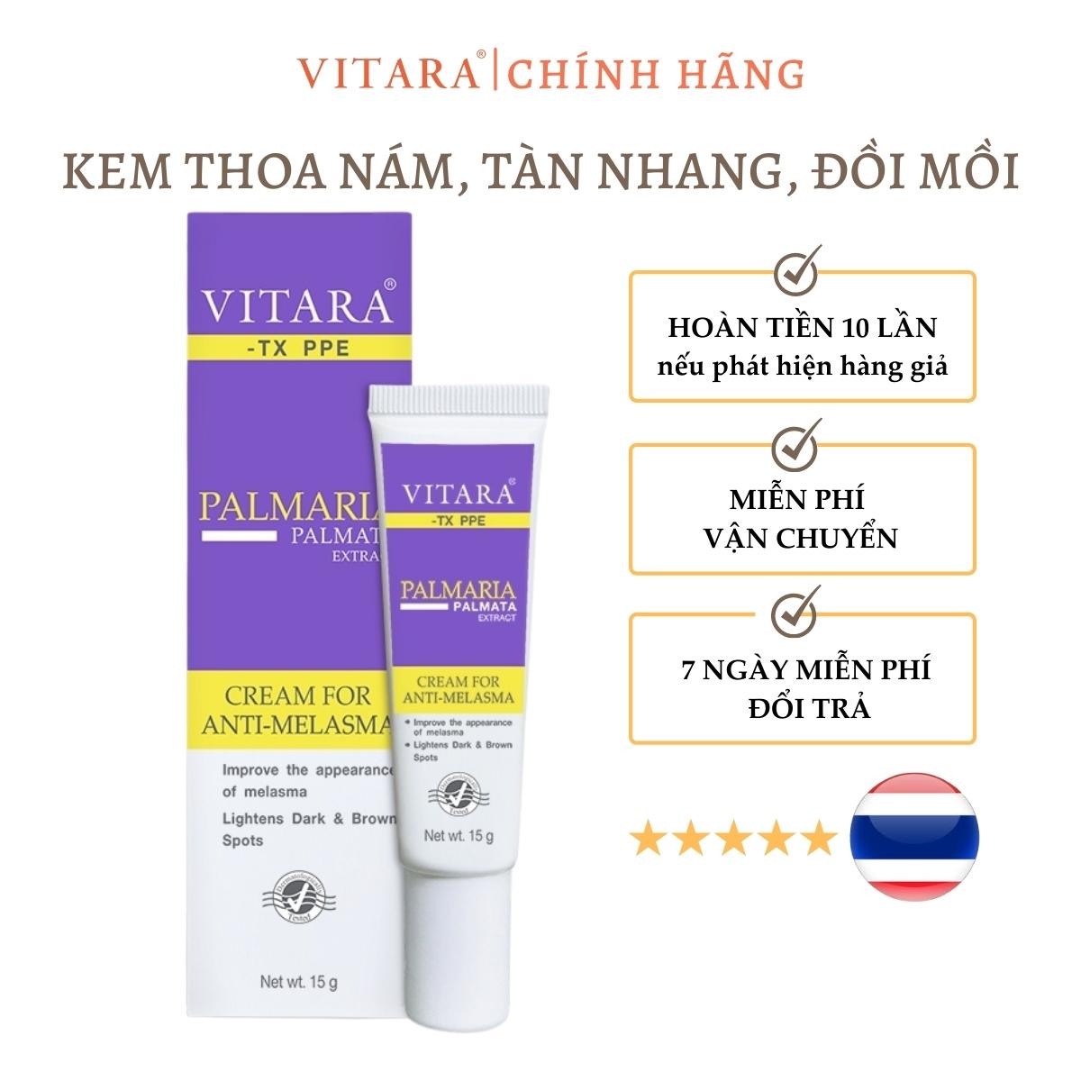 Kem thoa nám tàn nhang đồi mồi Vitara - TX PPE ngăn ngừa và giảm nám, tàn nhang, đồi mồi mới xuất hiện trên mặt 15g