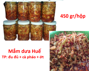 Mắm dưa HUẾ Siêu ngon - ĐẶC SẢN XỨ HUẾ - Mắm đủ đủ và cà pháo hộp 400 gam
