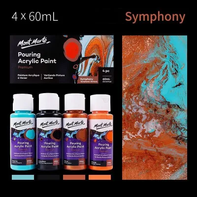 4x60ML Per Pack Mont Marte Premium Pouring Acrylic Paint Fluid Acrylic Paint Art Supplies (5)