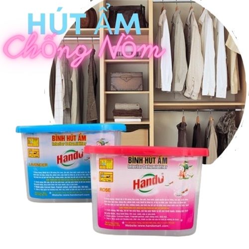 Hộp hút ẩm tủ quần áo ,khử mùi nấm mốc ,chống nồm dạng hạt thơm mát hando 450ml